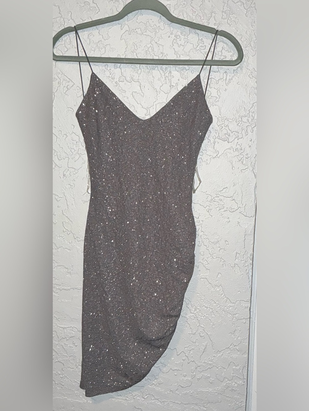 Ruda Sparkle Slip Midi Dress in Gray & Silver